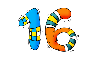 Number Sixteen PNG