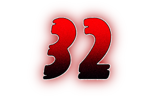 Number Thirty Two PNG
