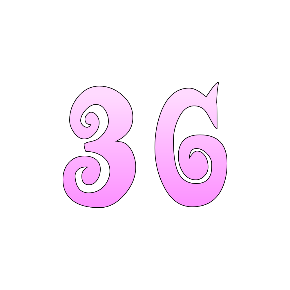 Number Thirty Six Transparent Clipart