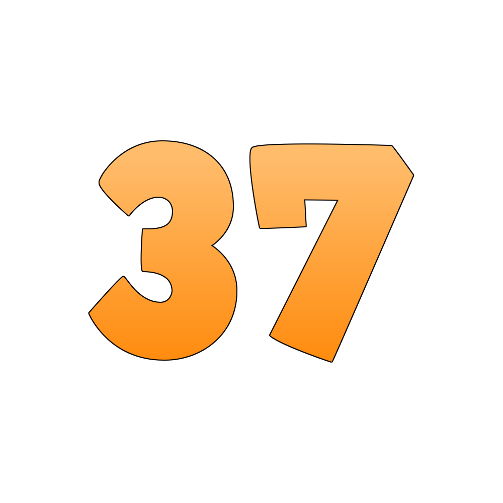 Number Thirty Seven Transparent Image