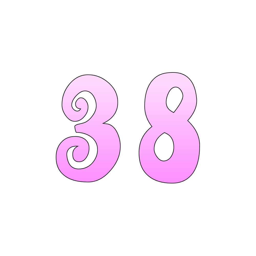 Number Thirty Eight Transparent Clipart
