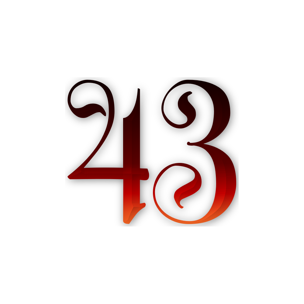 Number Forty Three Transparent Image