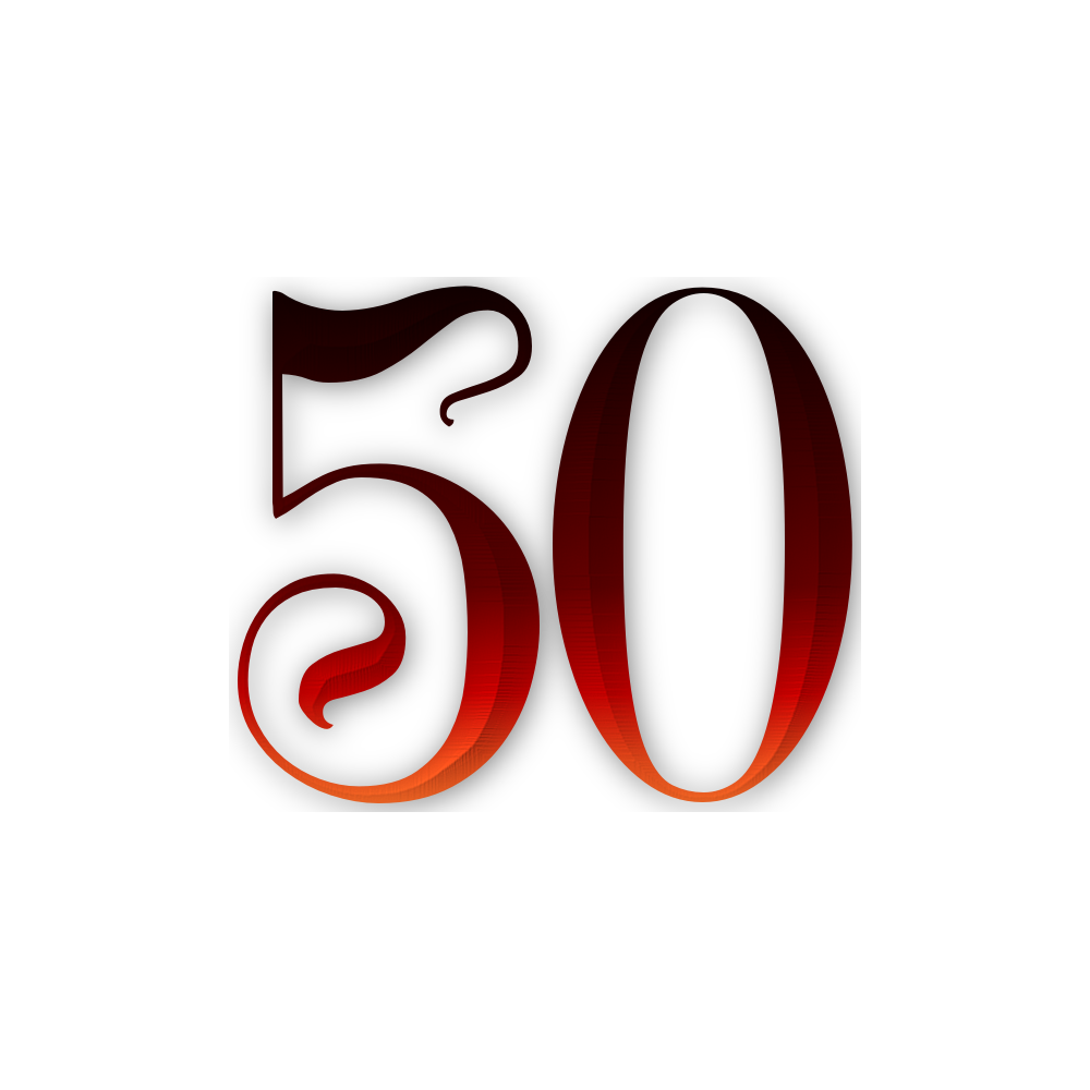 Number Fifty Transparent Clipart