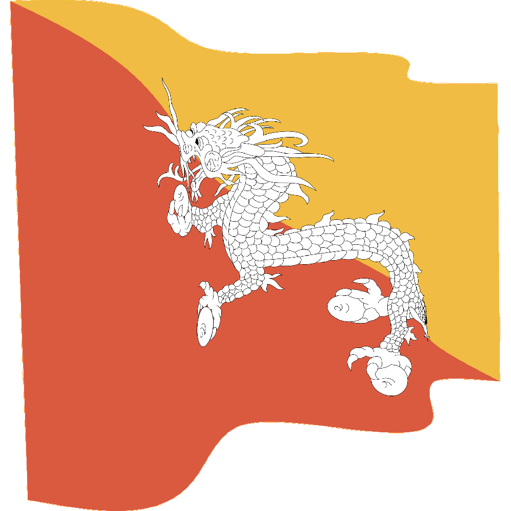 Bhutan Flag Transparent Clipart
