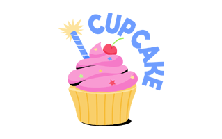 Birthday Cupcake Free Sticker PNG
