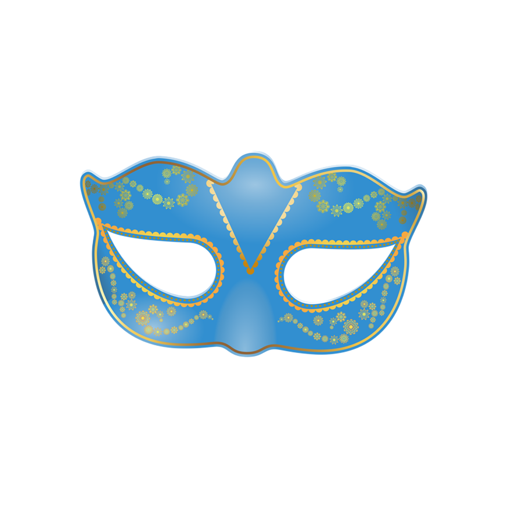 Blue Carnival Mask Transparent Clipart
