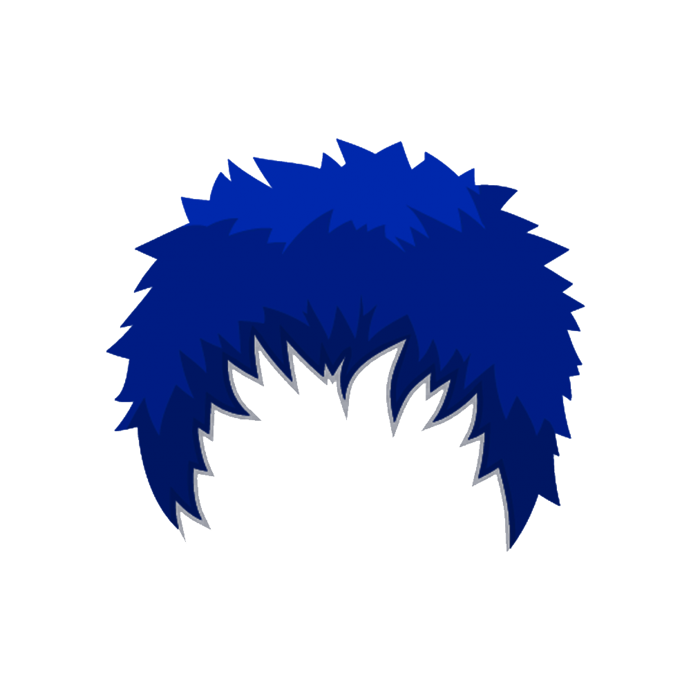 Blue Hair Transparent Picture