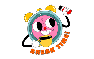Break Time Free Sticker PNG
