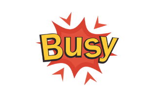 Busy Sticker PNG
