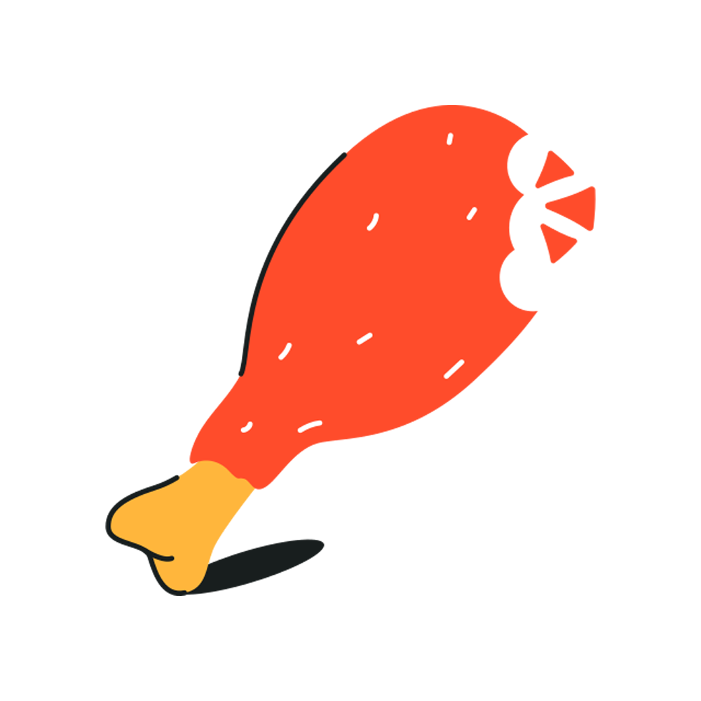 Chicken Leg Free Sticker Transparent Image