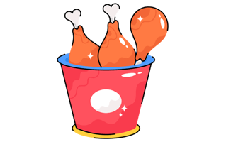 Chicken Leg Sticker PNG