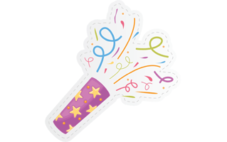 Confetti Free Sticker PNG