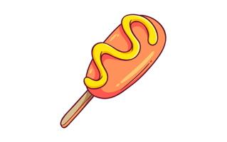 Corn Dog Free Sticker PNG