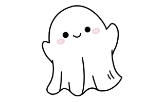 Cute Halloween Ghost PNG