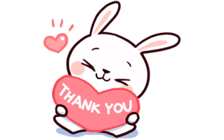 Cute Rabbit Sticker PNG