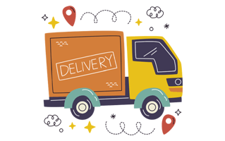 Delivery Truck Free Sticker PNG