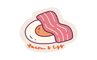 Egg And Bacon Sticker PNG