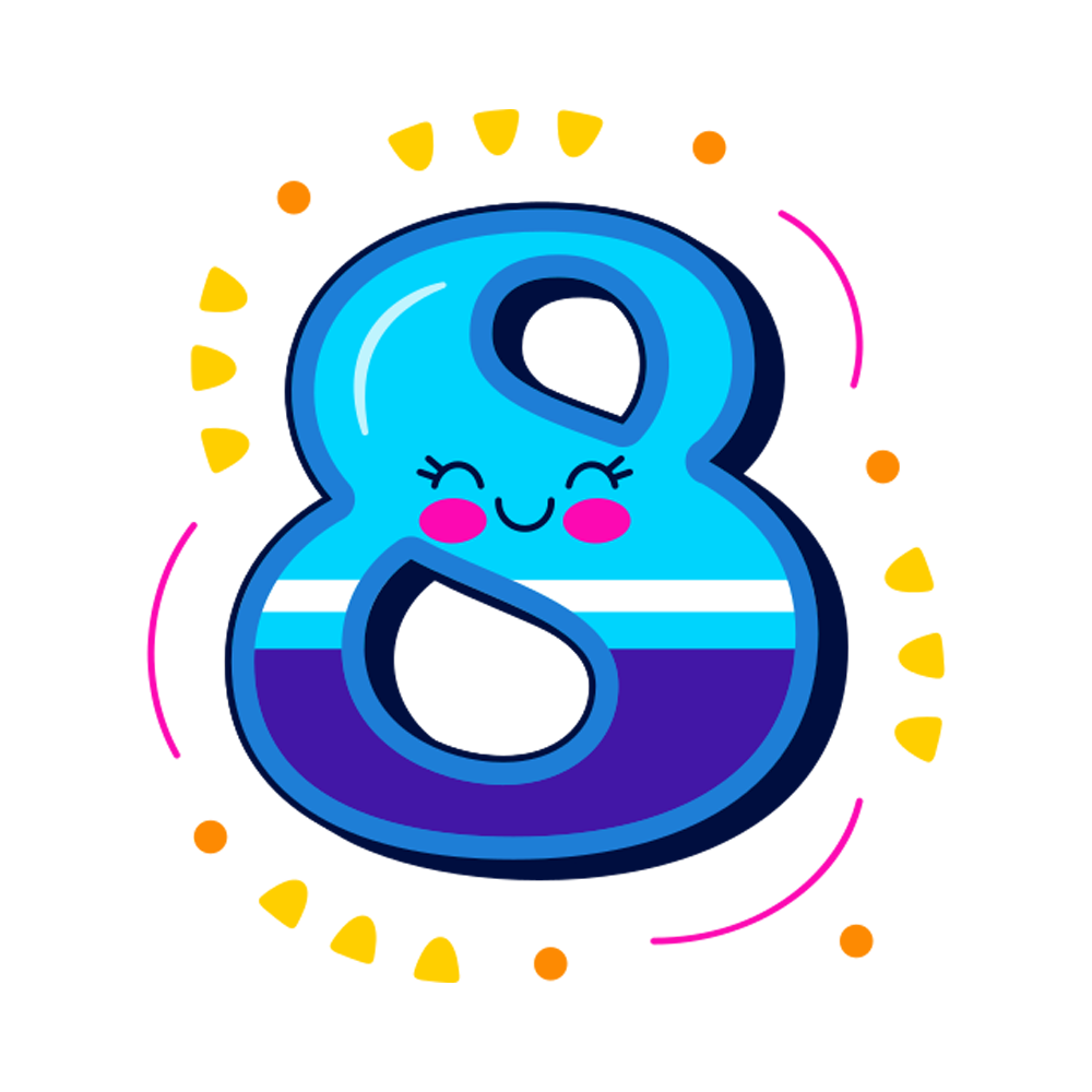 Eight Free Sticker Transparent Image