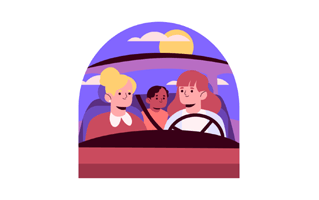 Family Car Free Sticker PNG
