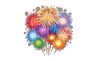 Fireworks Vector Colorful PNG