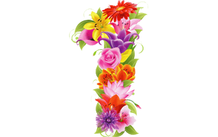 Floral Number PNG