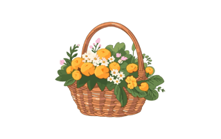 Flower Basket Free Sticker PNG