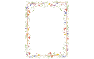 Flower Border Frame PNG
