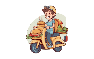 Food Delivery Sticker PNG