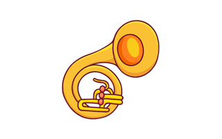 French Horn Sticker PNG