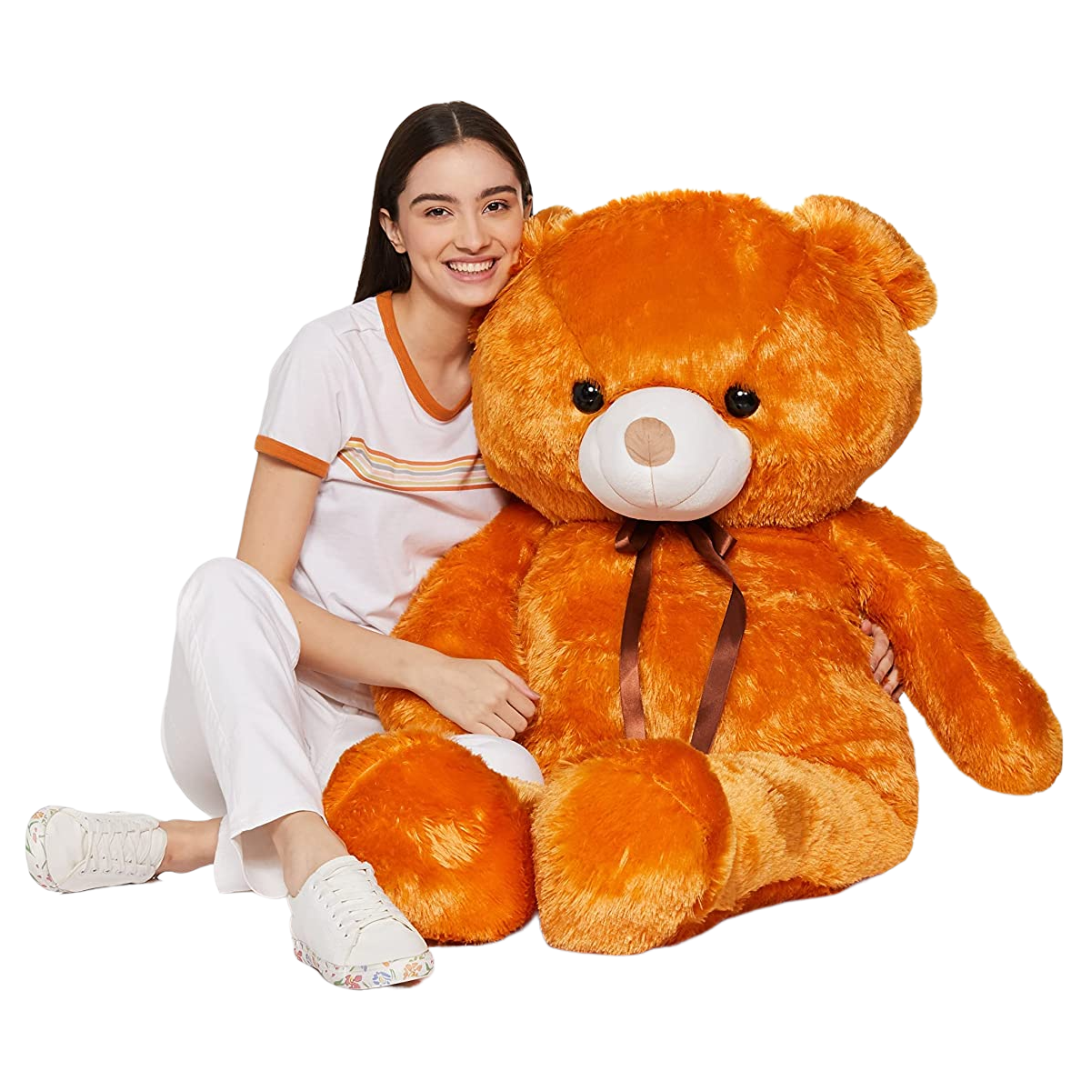 Girl with Teddy Bear Transparent Portrait