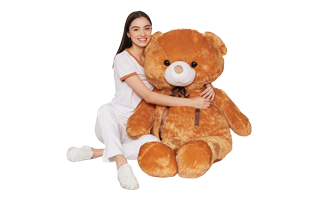 Girl with Teddy Bear PNG