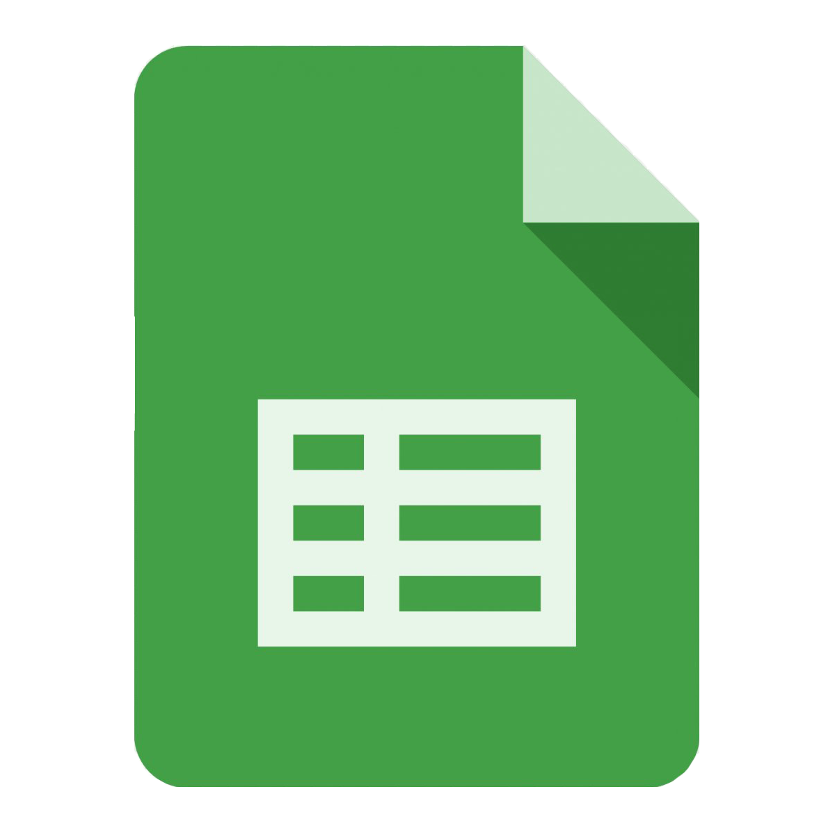 Google Sheets Transparent Clipart