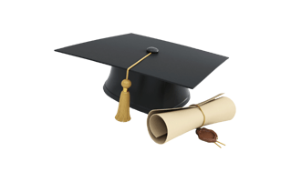 Graduation Cap With Diploma Certificate PNG