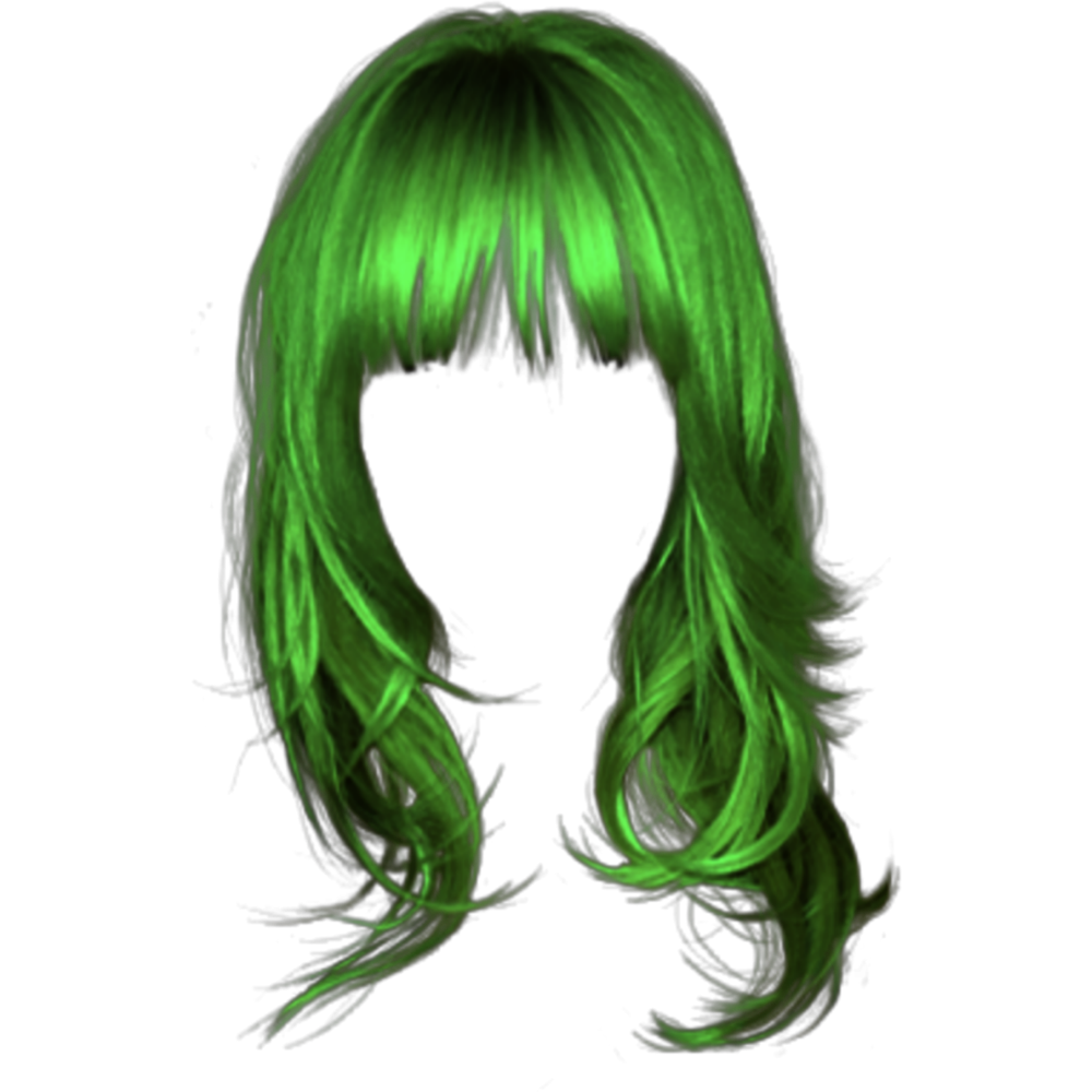 Green Hair Transparent Picture