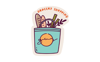 Grocery Bag Free Sticker PNG