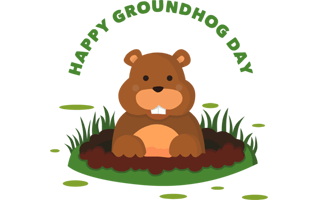 Groundhog Sticker PNG