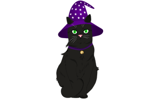 Halloween Black Cat PNG