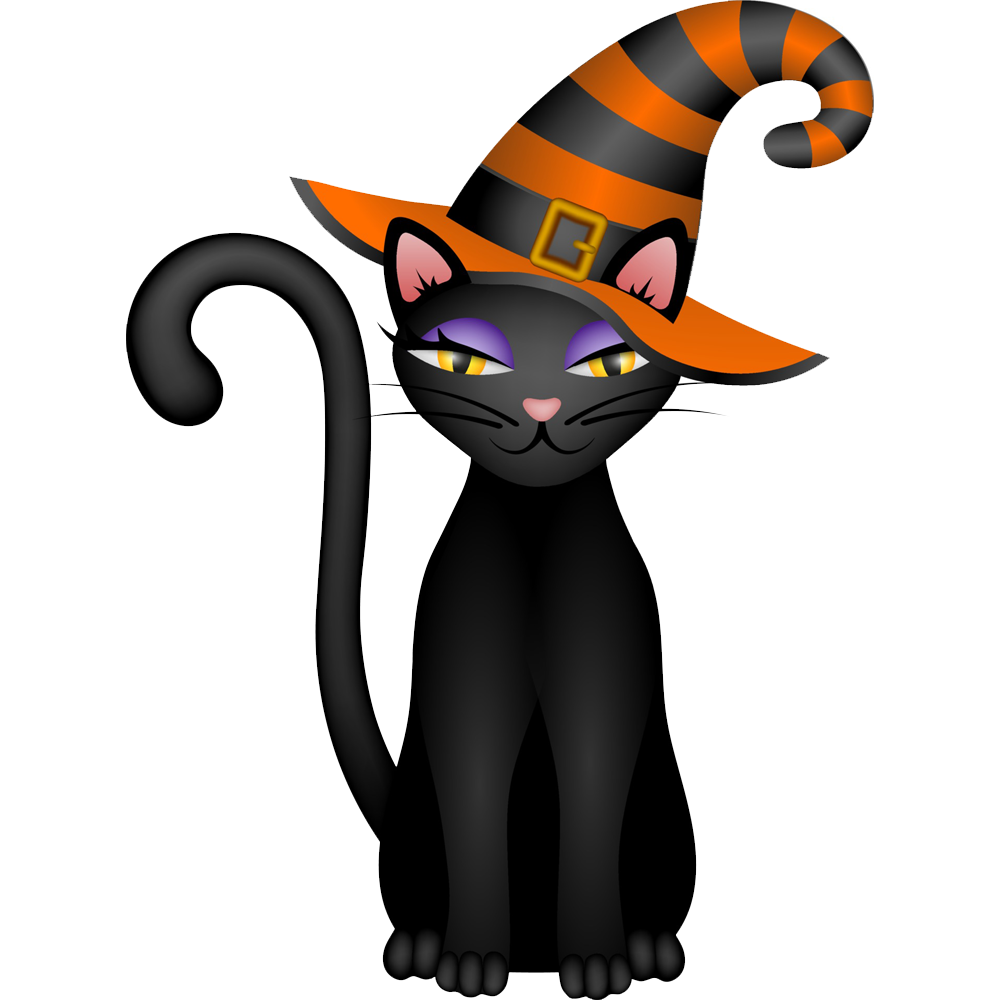 Halloween Cat With Hat Transparent Image