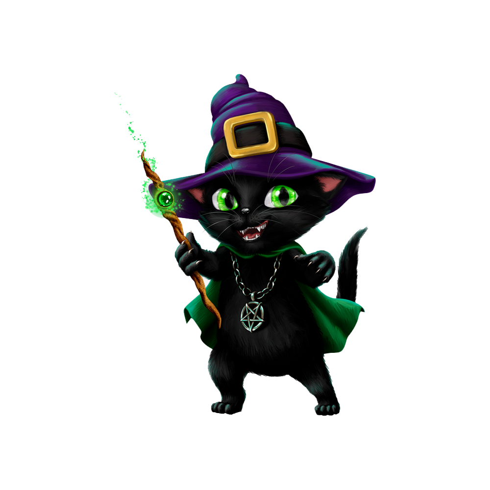 Halloween Cat With Hat Transparent Picture