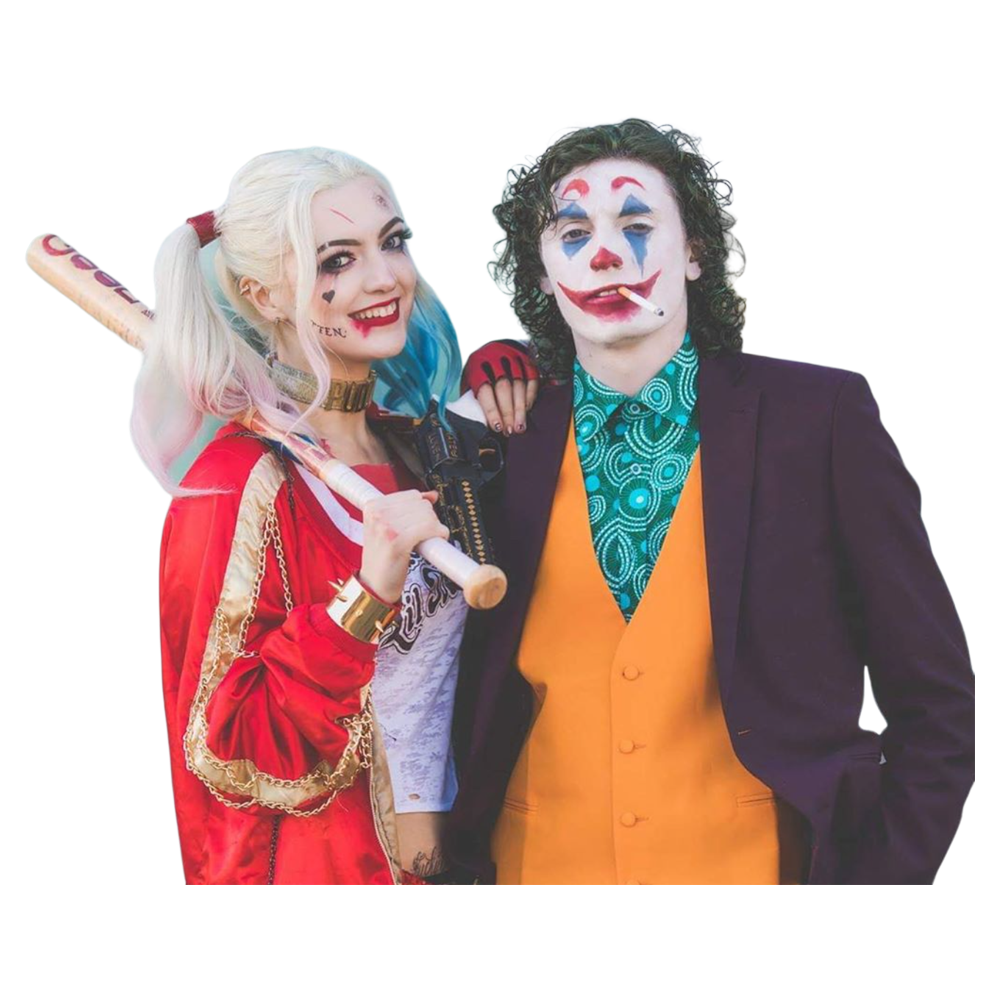 Halloween Couple Clown Costume Transparent Picture