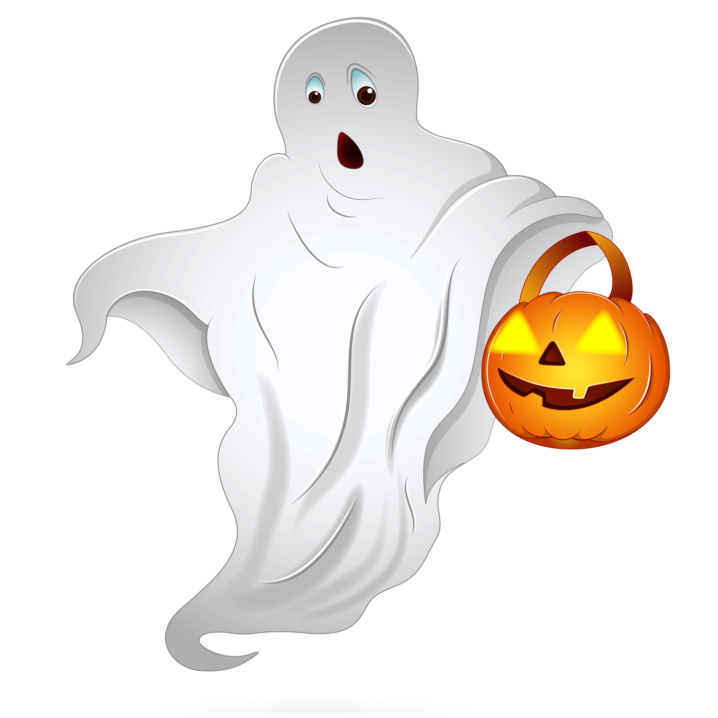 Halloween Ghost with Pumpkin Transparent Picture
