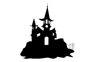 Halloween Silhouette Castle PNG