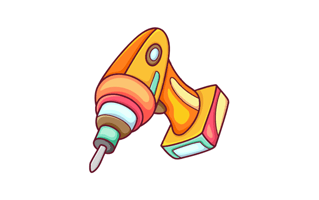 Hand Drill Sticker PNG