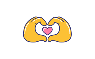 Hand Heart Free Sticker PNG