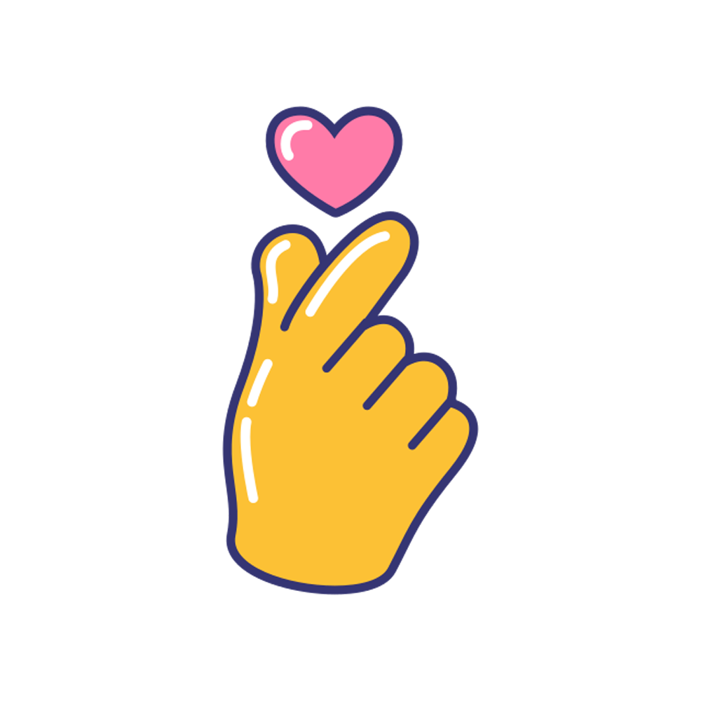 Hand Heart Sticker Transparent Picture