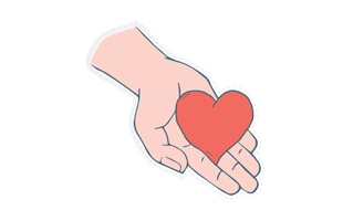Hand Heart Sticker PNG
