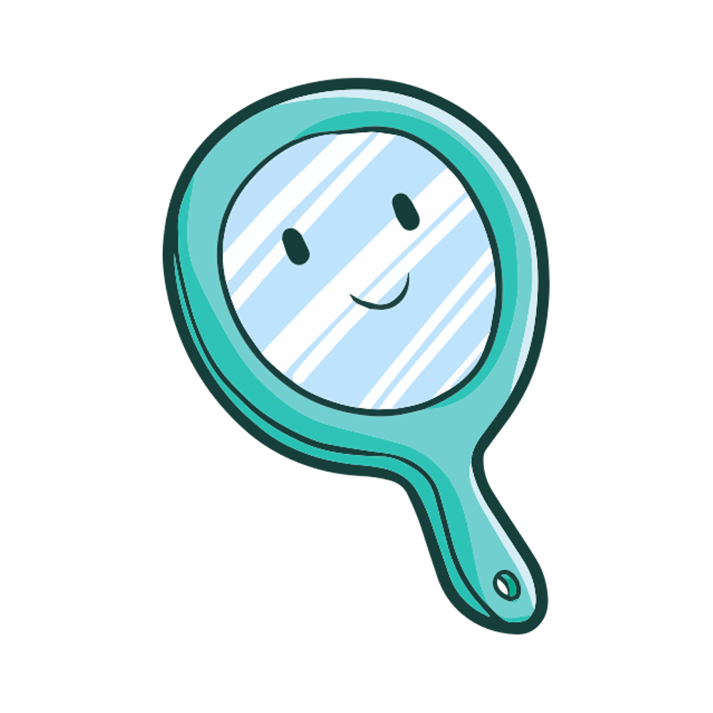 Hand Mirror Free Sticker Transparent Image