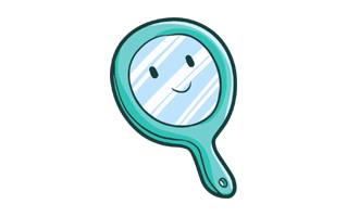 Hand Mirror Free Sticker PNG