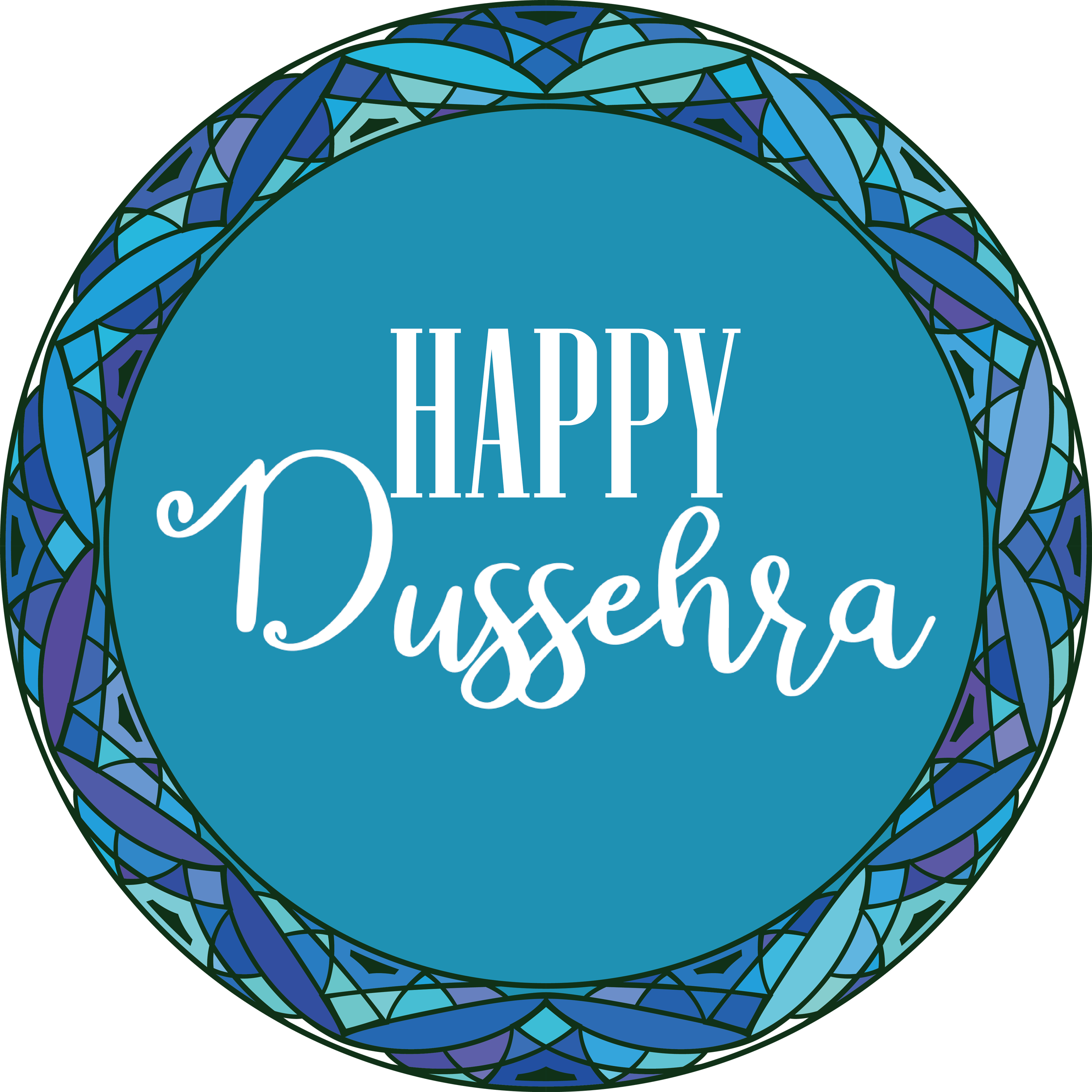 Happy Dussehra Blue Transparent Image