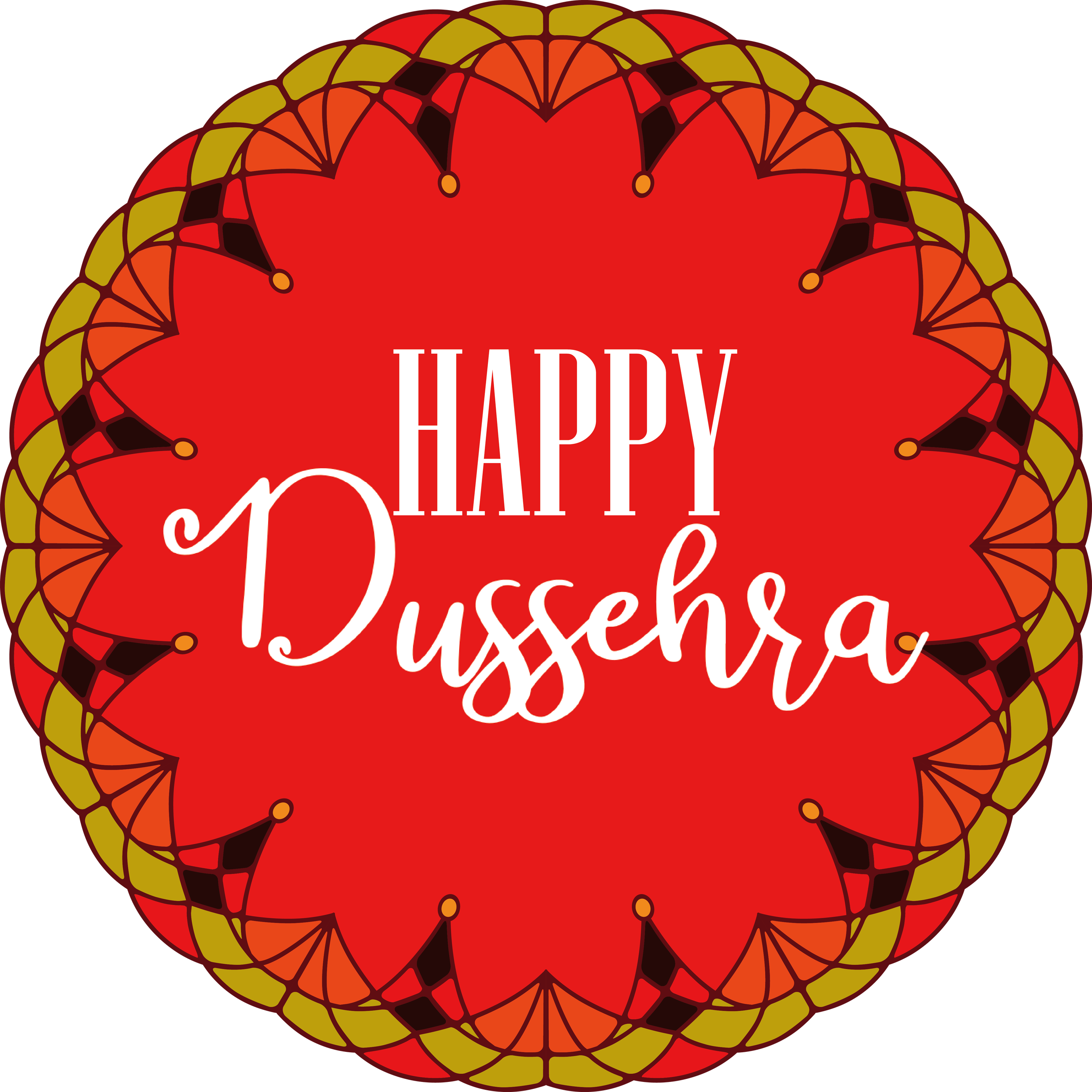 Happy Dussehra Red Transparent Picture